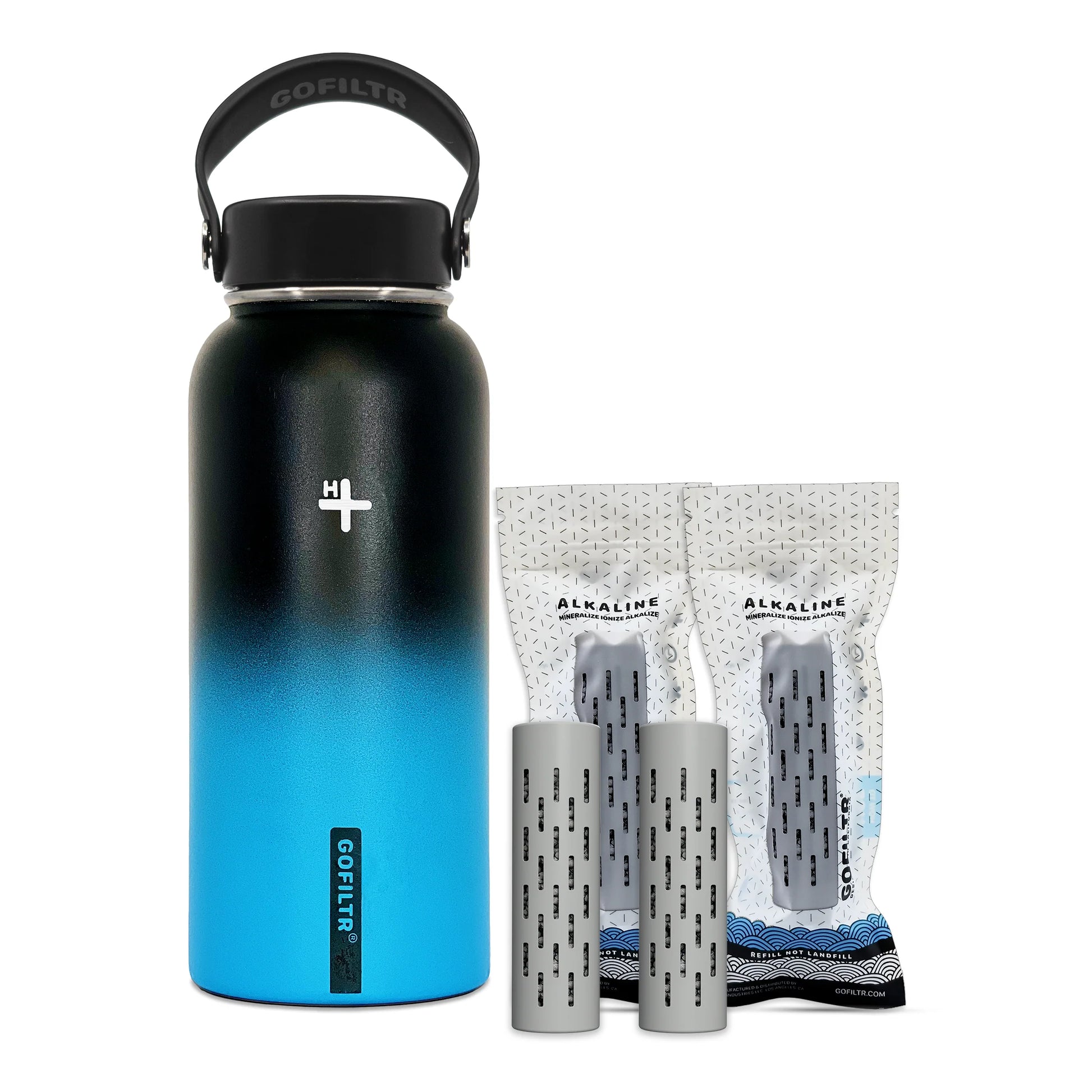 Alkaline Water Bottle 32 Oz - Insulated Water Bottle That Creates 9.5 Ph Alkaline Water