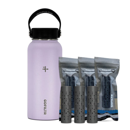 Alkaline Water Bottle 32 Oz - Insulated Water Bottle That Creates 9.5 Ph Alkaline Water