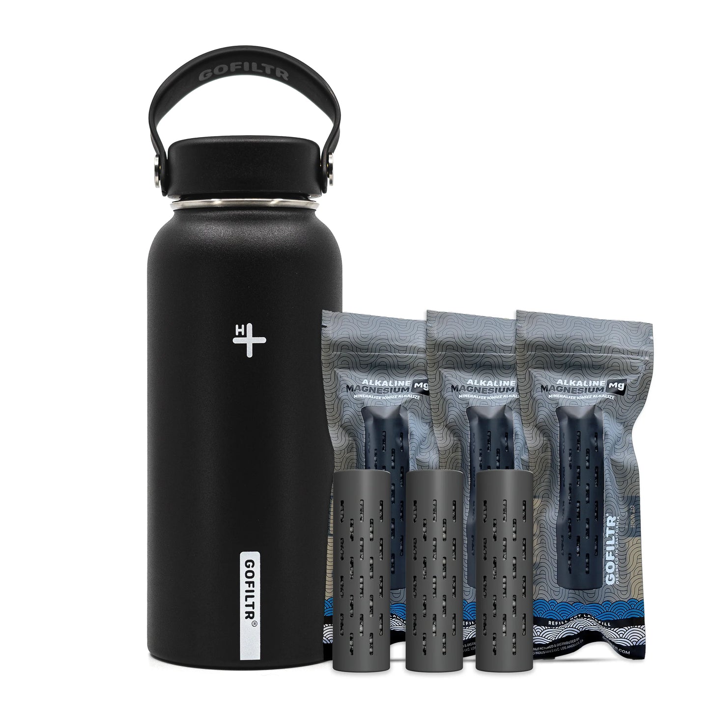 Alkaline Water Bottle 32 Oz - Insulated Water Bottle That Creates 9.5 Ph Alkaline Water