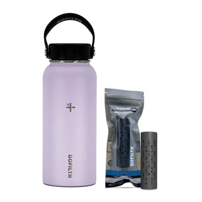 Alkaline Water Bottle 32 Oz - Insulated Water Bottle That Creates 9.5 Ph Alkaline Water